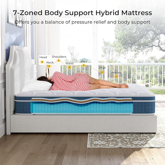 King Size Mattress, 10 Inch King Mattress in a Box, Hybrid King Bed Mattress - Image 4