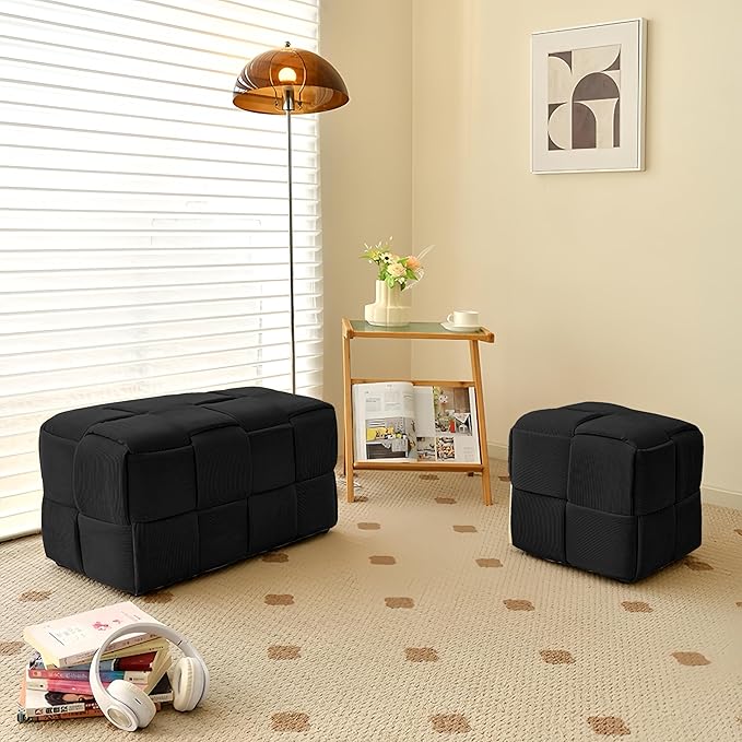 Ottoman Foot Rest Soft and Comfortable Ottoman Square Corduroy Woven Design - Image 6
