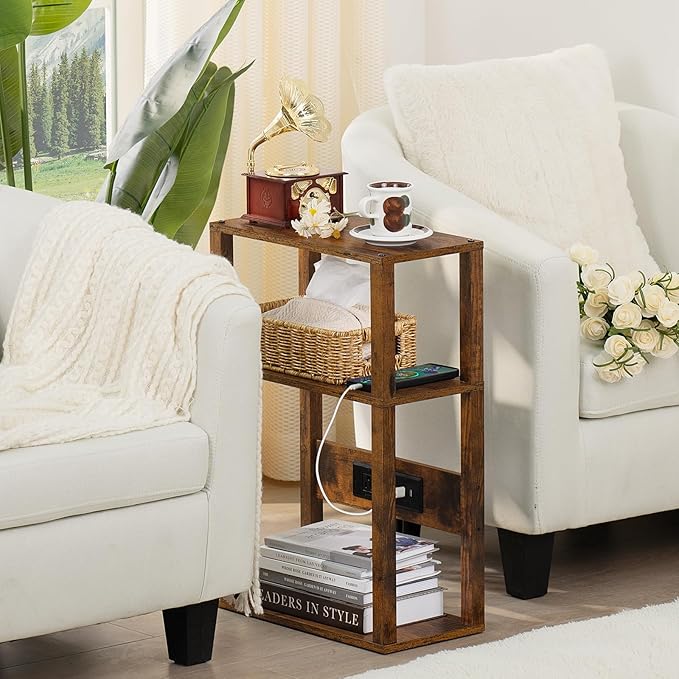 3-Tier Small Narrow Wood Side Table Set of 2 - Image 6