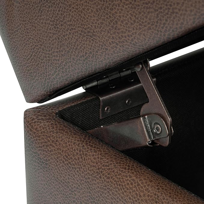 HomePop Home Decor |K2380-E910 | Luxury Large Faux Leather Square Storage - Image 9