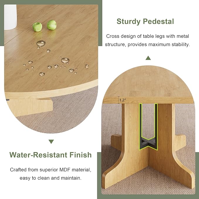 Feonase 59" Round Extendable Dining Room Table - Image 5