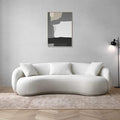 Acanva Mid Century Modern Curved Living Room Sofa, 4-Seat Boucle Fabric Couch by acanva