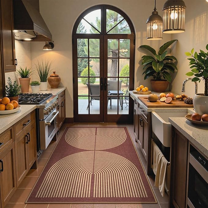 Lahome Modern Rainbow Easy Jute Patio Rug, 3x5 Washable Entry Way Rugs Indoor - Image 6