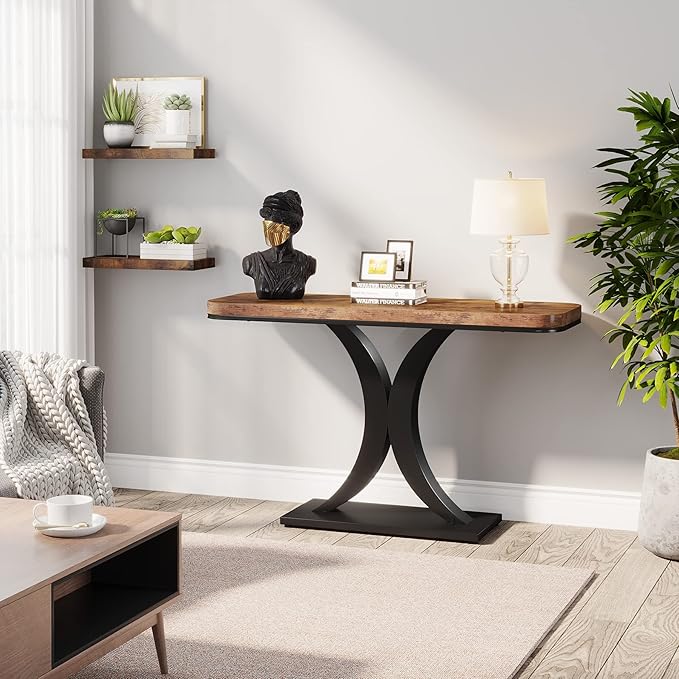 LITTLE TREE Industrial Entryway Console Table, Compact Foyer Hallway Accent - Image 5