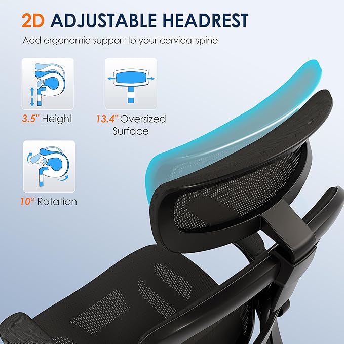 GABRYLLY Ergonomic Mesh Office Chair, Adjustable Home Desk Chair - Image 7
