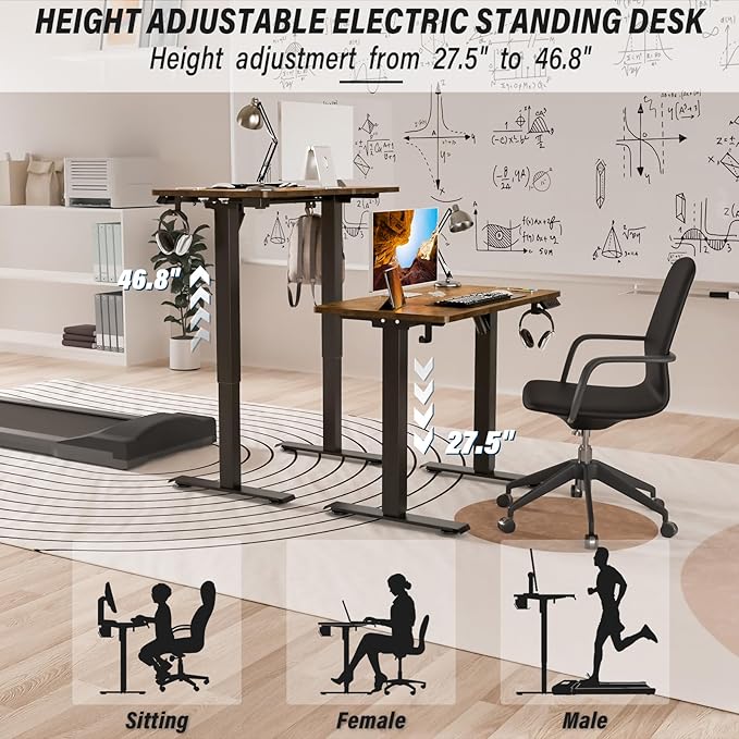 Kingant Standing Desk Height Adjustable Small Electric Stand Up Desks - Image 4