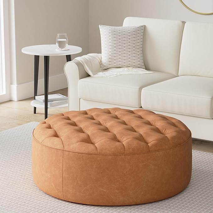 Poly & Bark Ascot Ottoman – 40" Round Pouf - Image 2