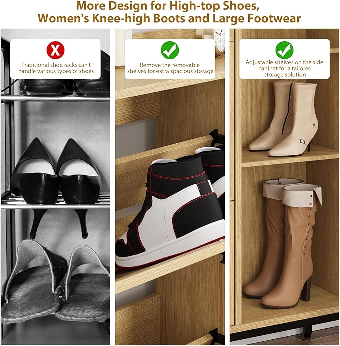 GarveeHome Shoe Cabinet Rattan - Image 8