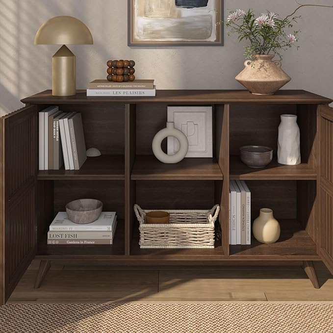 Plank+Beam Mid-Century Modern Wood TV Stand, Solid Wood Entertainment Console - Image 6