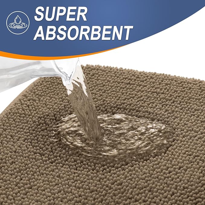OLANLY Thick Memory Foam Bath Mat Rug 24x16, Extra Soft Absorbent Bathroom Rug - Image 3