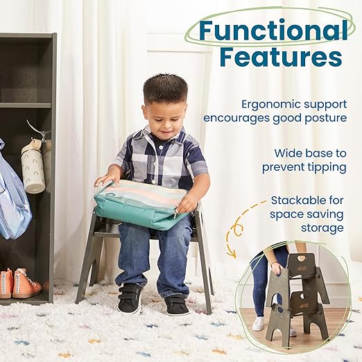 ECR4Kids Stackable Wooden Toddler Chair, Kids Furniture - Image 5
