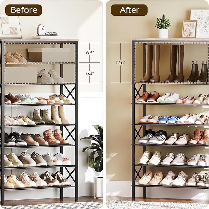 8 Tier Shoe Rack, Shoe Storage Organizer, Large Capacity Shoe Shelf Holds 32 - Image 4