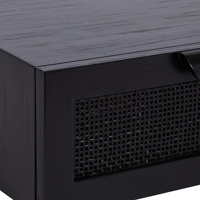 Kate and Laurel Ori Transitional Cane Rattan Floating Side Table - Image 6