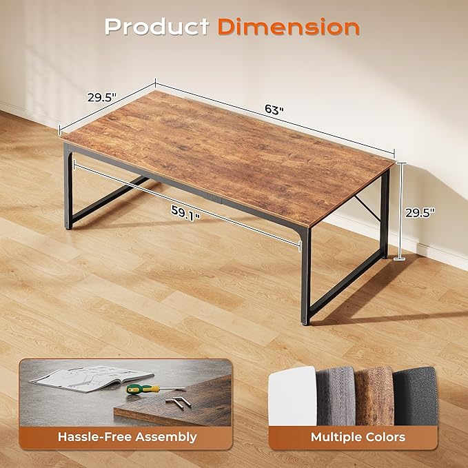 PRAISUN 63 X 29.5 Inch Computer Desk - Image 3