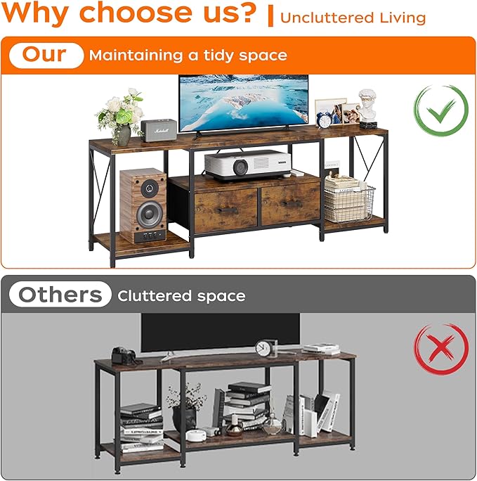 Homeiju TV Stand for TVs up to 75 Inch, Entertainment Center - Image 6