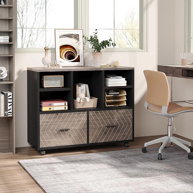 Tribesigns 2-Drawer Wood File Cabinet, Mobile Lateral Filing Cabinet - Image 6