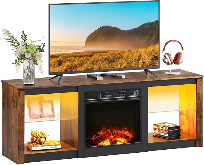 WLIVE 58 Inches Fireplace TV Stand by WLIVE
