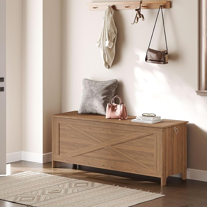 47.2" Toy Chest, Sturdy Entryway Storage Chest - Image 3