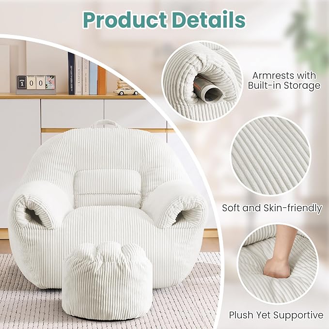 DAICO Bean Bag Chairs for Adults Beanbag Sofa - Image 3