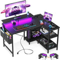 ODK 40 Inch Gaming Desk with USB Power Outlets and LED Lights, Reversible L by ODK
