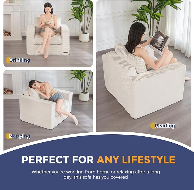 MAXYOYO Living Room Chair for Adults, Upholstered Floor Sofa - Image 3
