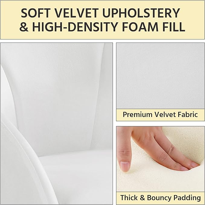 Yaheetech Modern Velvet Vanity Chair Armchair, Flower Shaped Makeup Chair - Image 7