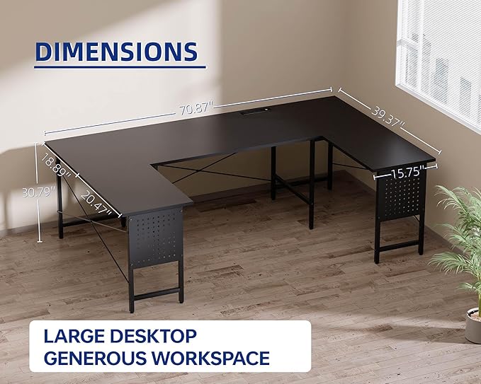 Pamray 71 Inch Large Computer Desk - Image 5