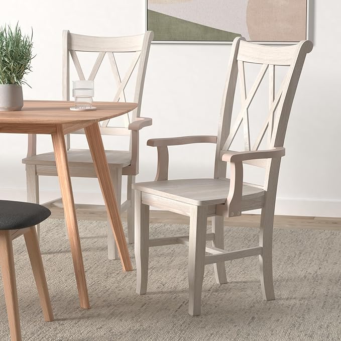 Solid Wood Double X-Back Dining Chair - Image 2