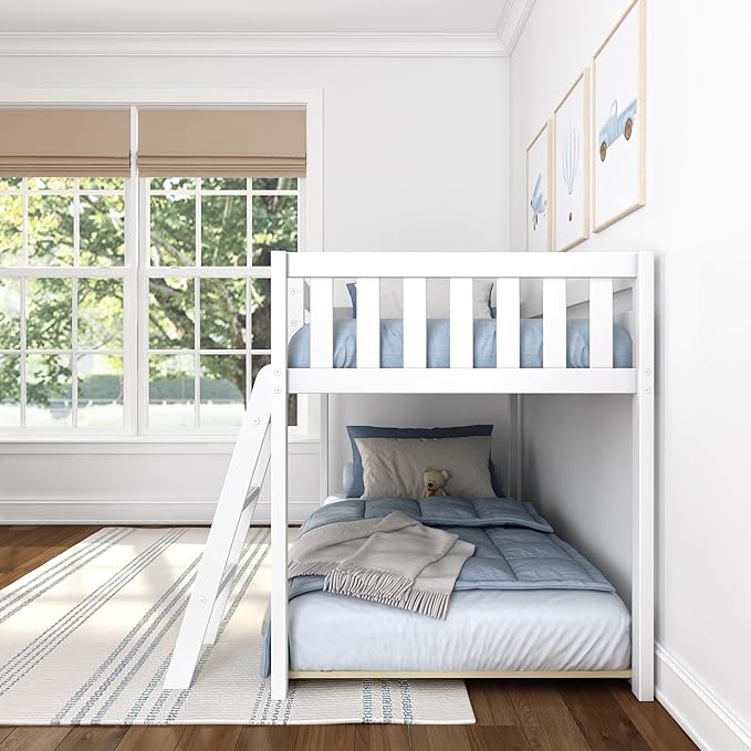 Max & Lily Fundamental Twin Low Bunk Bed, Kids Solid Wood Modern Bed Frame - Image 9