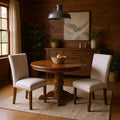 Set of 2 Beige Upholstered Dining Chairs – Farmhouse Kitchen Chairs by COLAMYINC