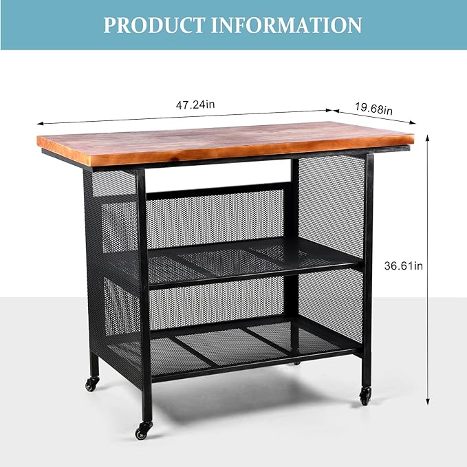 Rustic 3-Tiered Serving Cart - Image 2