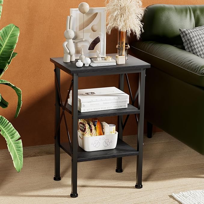 VECELO Modern Nightstands X-Design Side End Table Night Stand - Image 6