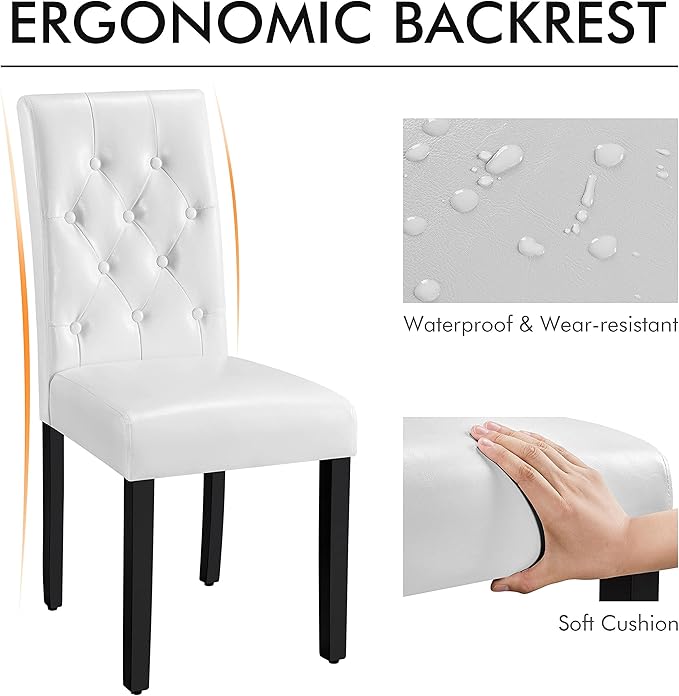 Yaheetech Dining Chairs Set of 2 Modern Style Faux Leather Dining Room Chairs - Image 6