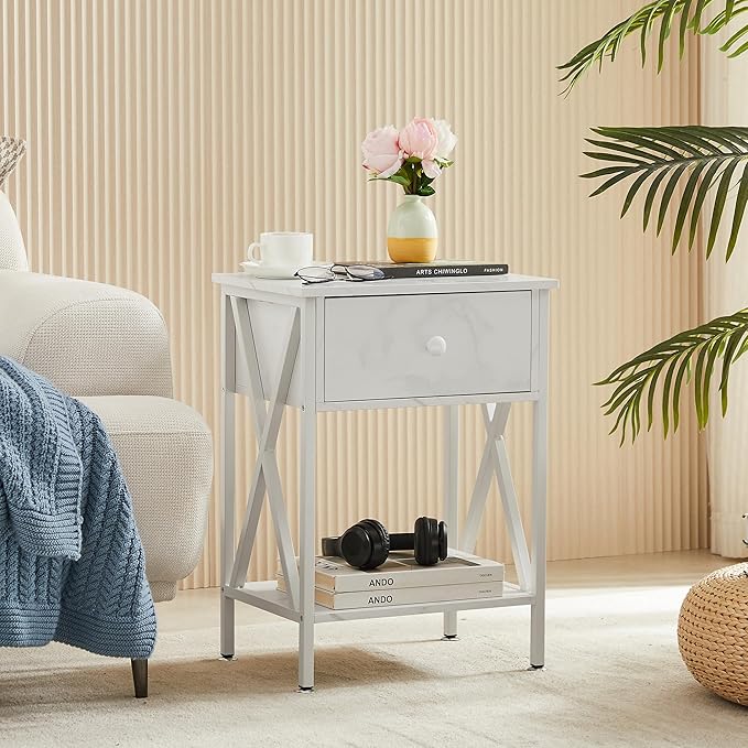 VECELO Nightstands Set of 2, Modern Bedside End Tables, Night Stands - Image 7