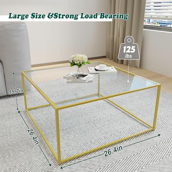 Glass Coffee Table Modern Center Table, Minimalist Coffee Table Sofa Side Tea - Image 2