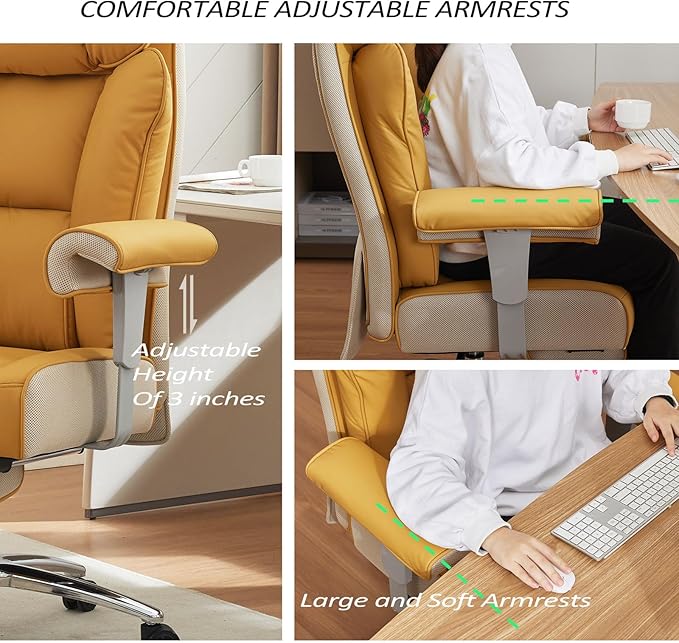 Efomao Big and Tall Green Office Chair 450LBS – Ergonomic High-Back Executive - Image 5