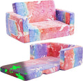 Toddler Chair Comfy, 2-in-1 Soft Toddler Couch Fold Out by inhand