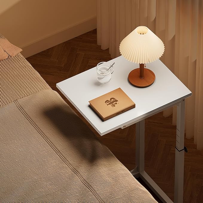 Vagusicc C Shaped End Table, Sofa Table That Slide Under, C Table End Table TV - Image 5