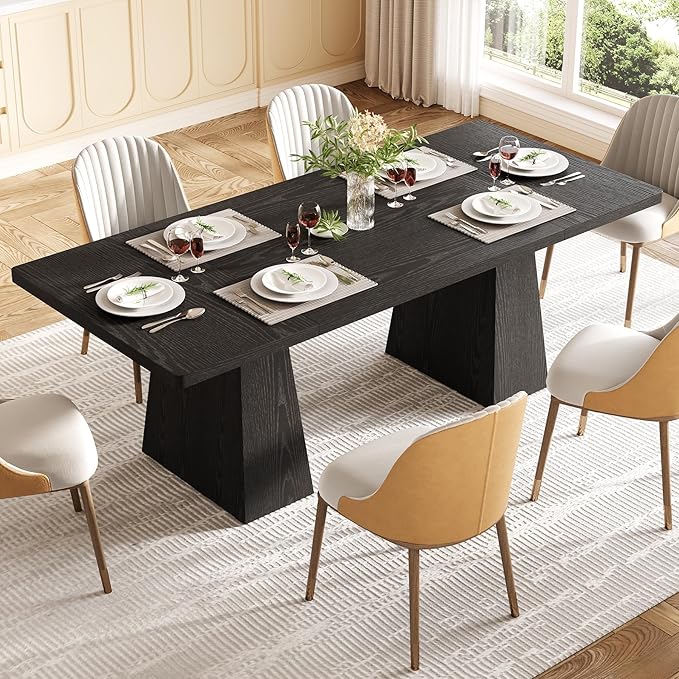 LITTLE TREE Dining Table for 6 People, Wooden Table, Rectangle Furniture - Image 4