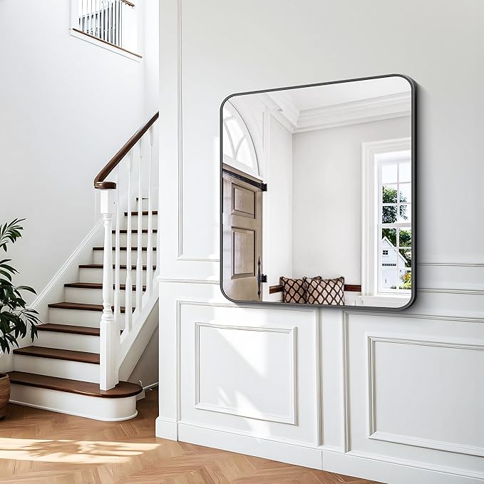 BONEWEI 36x40 inch Bathroom Mirror, Wall Mounted Bathroom Frame Vanity Mirror - Image 8