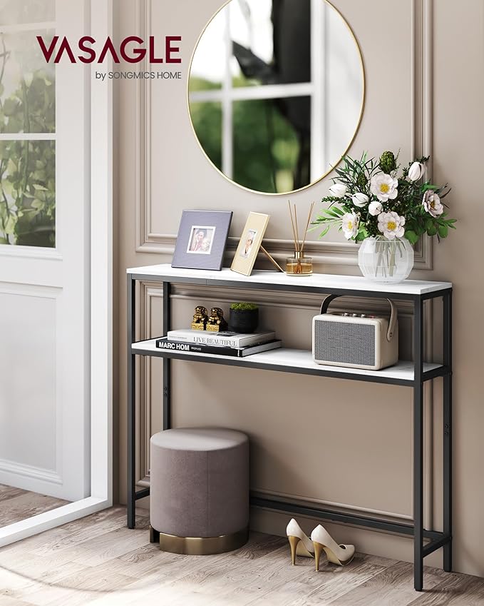 VASAGLE Console Table, 2-Tier Narrow Sofa Table - Image 2