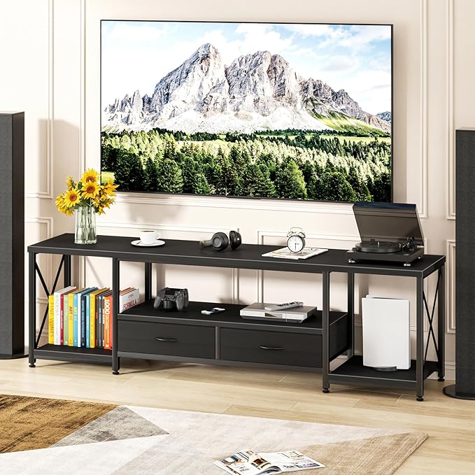 TV Stand with Fabric Drawers for 65 70 75 Inches TV - Image 6