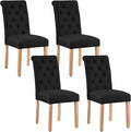 Yaheetech Dining Chairs Set of 4 Fabric Upholstered Button Tufted Dining Chairs by Yaheetech