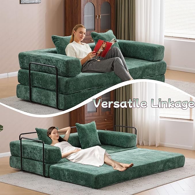 Convertible Sofa Bed, Compression Futon Sofa - Image 7