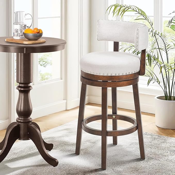 COLAMY Swivel Bar Stool, Swivel Bar Height Bar Stool, Modern Swivel Barstool by COLAMYINC