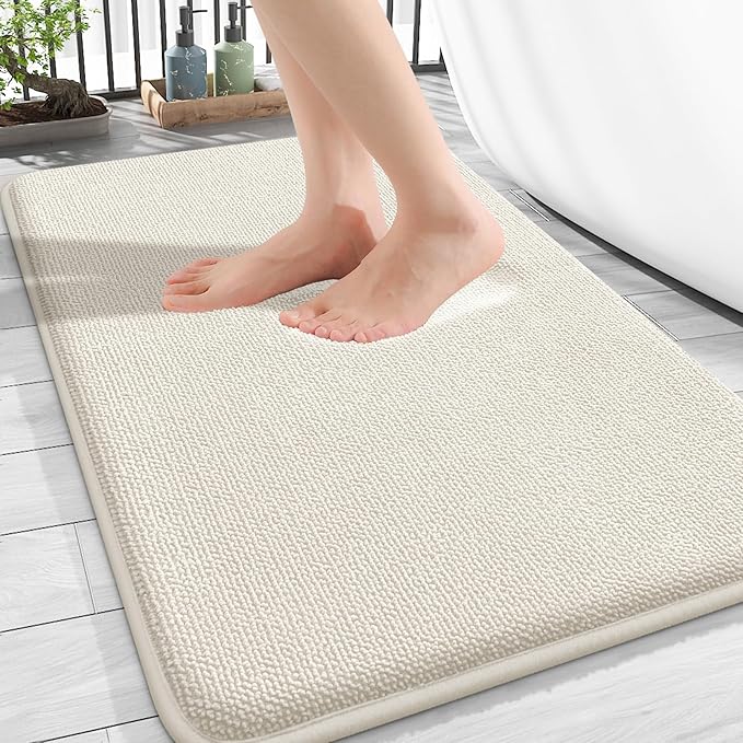 OLANLY Thick Memory Foam Bath Mat Rug 30x20, Extra Soft Absorbent Bathroom Rug by OLANLY