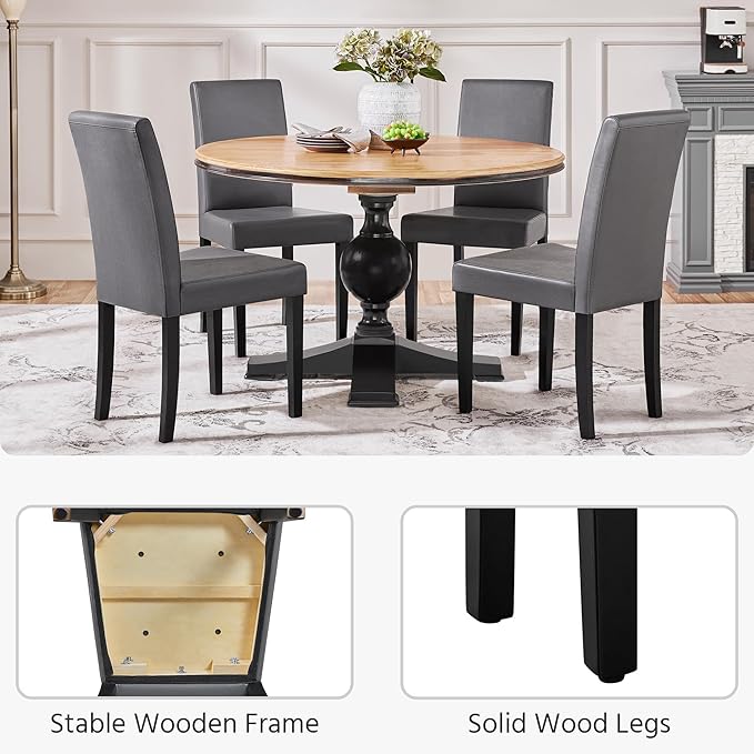 Yaheetech Dining Chairs Set of 2 Faux Leather Modern Dining Room Chairs - Image 7