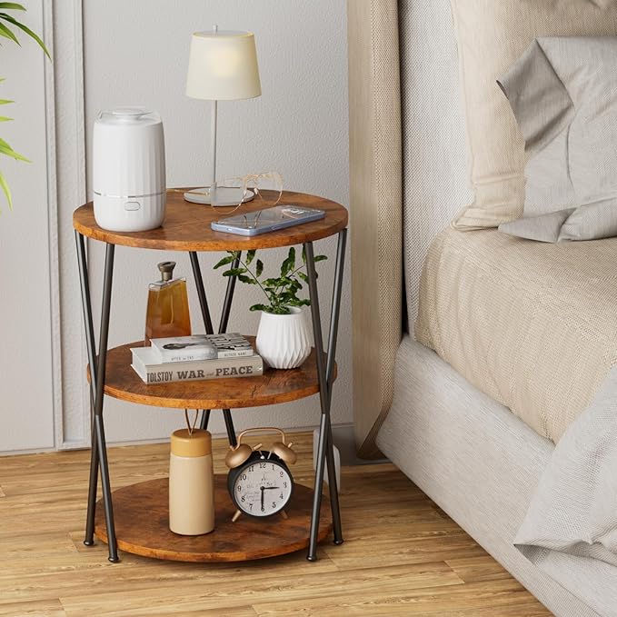 Big Side Table, 3-Tier Large Size Round End Table - Image 7