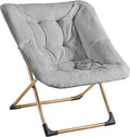 Comfy Oversized Saucer Chair, Soft Faux Fur Reading Lounge Chair by Youtanic