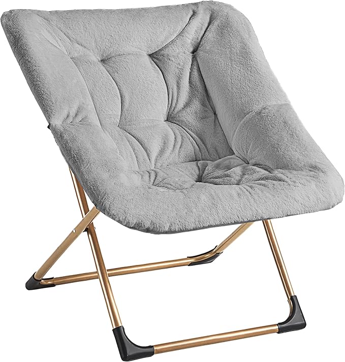 Comfy Oversized Saucer Chair, Soft Faux Fur Reading Lounge Chair by Youtanic